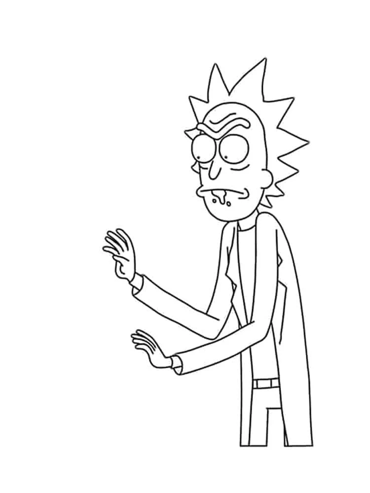 Disegno Rick Sanchez mentre spiega qualcosa da colorare Disegno Rick Sanchez mentre spiega qualcosa da colorare