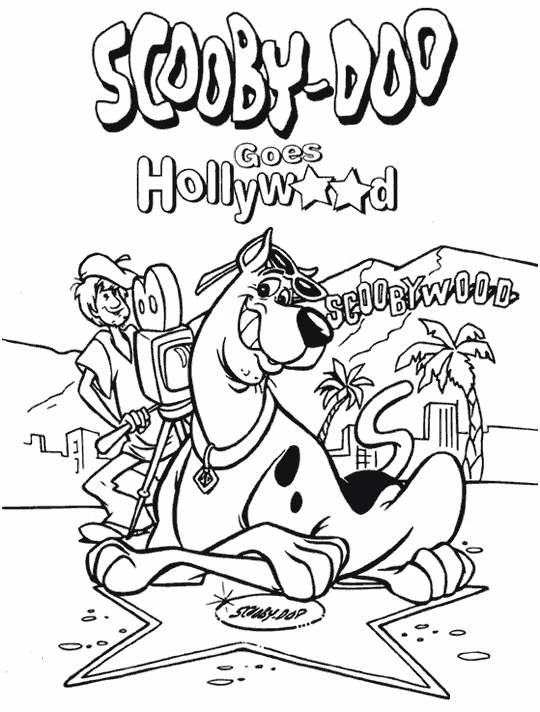 Disegno Scooby Doo a Hollywood da colorare