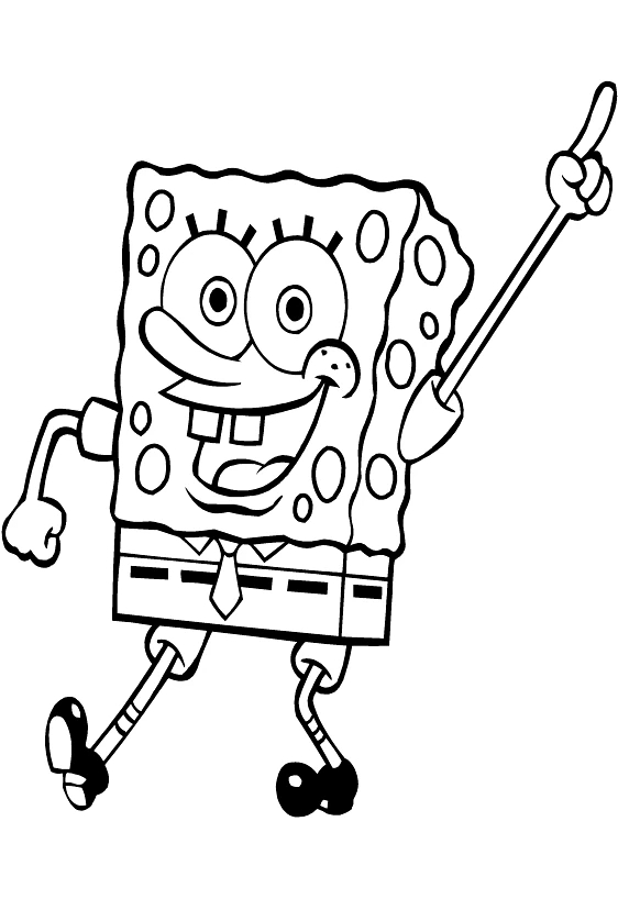 Disegno SpongeBob SquarePants balla con il braccio alzato da colorare