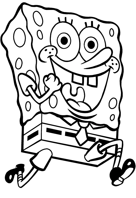 Disegno SpongeBob SquarePants che ride di gusto da colorare Disegno SpongeBob SquarePants che ride di gusto da colorare