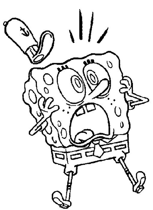 Disegno SpongeBob SquarePants urla spaventato da colorare Disegno SpongeBob SquarePants urla spaventato da colorare