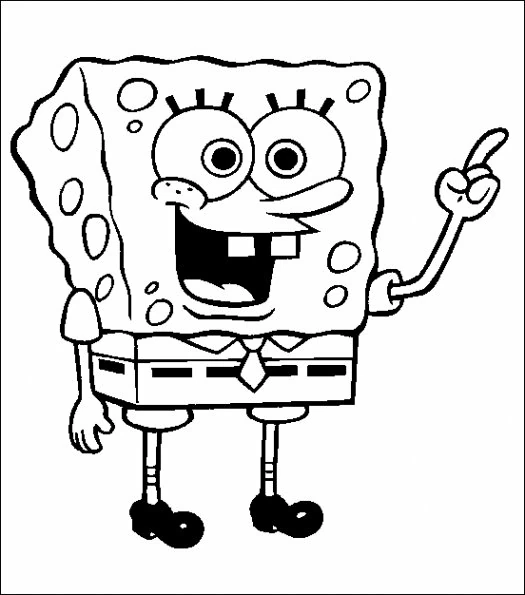 Disegno SpongeBob SquarePants con il dito puntato da colorare Disegno SpongeBob SquarePants con il dito puntato da colorare