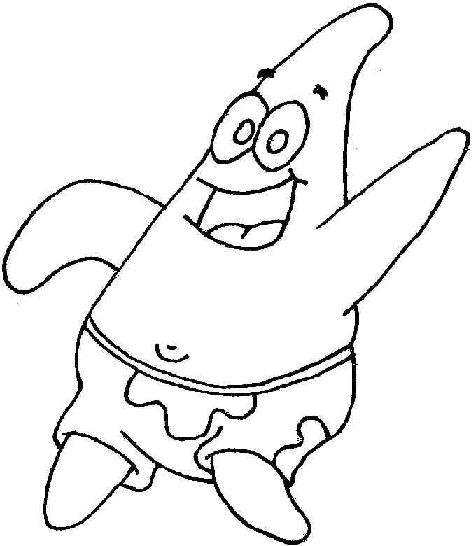 Disegno SpongeBob SquarePants personaggio Patrick sorridente da colorare Disegno SpongeBob SquarePants personaggio Patrick sorridente da colorare
