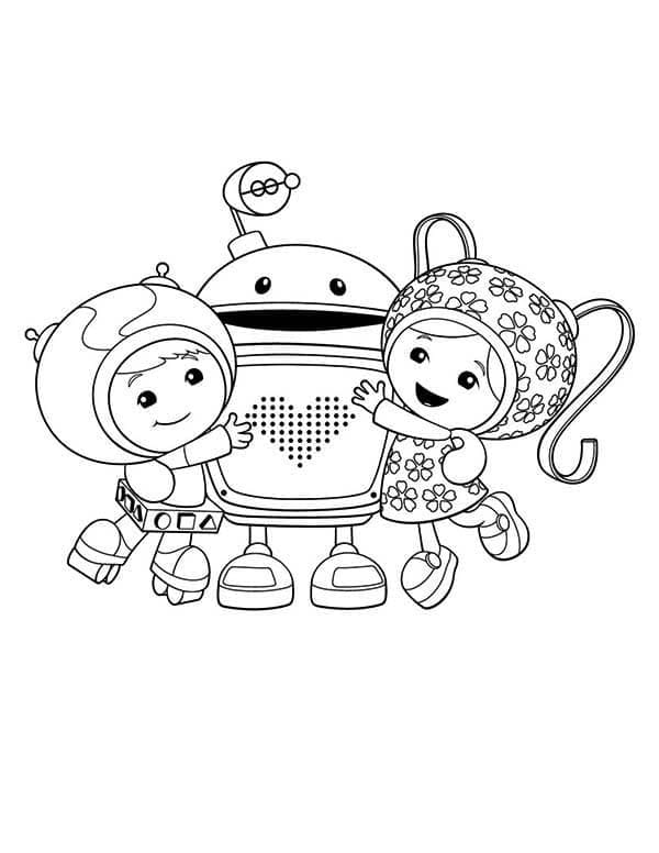 Disegno Geo, Bot e Milli insieme da colorare Disegno Geo, Bot e Milli insieme da colorare