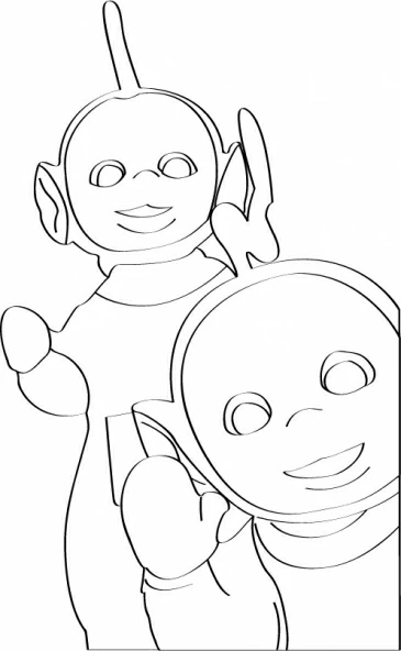 Disegno Teletubbies che sorridono insieme da colorare