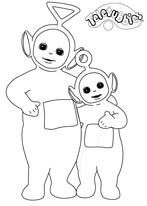 Disegno Teletubbies fianco a fianco da colorare Disegno Teletubbies fianco a fianco da colorare