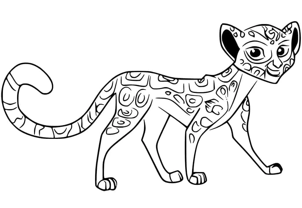 Disegno Fuli che cammina con il suo mantello a macchie da colorare Disegno Fuli che cammina con il suo mantello a macchie da colorare