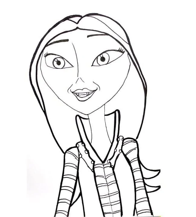 Disegno Oxana Hauntley ritratto sorridente da colorare