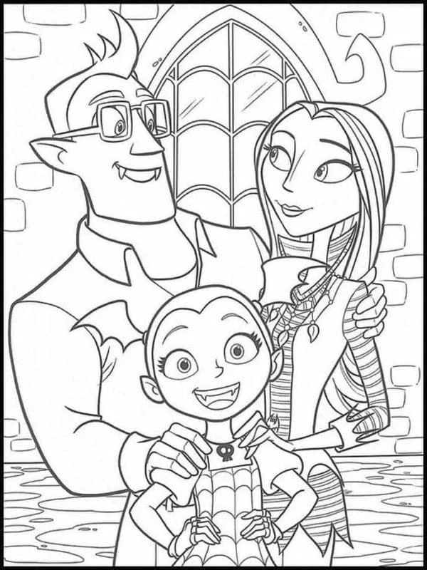 Disegno Vampirina con i genitori da colorare Disegno Vampirina con i genitori da colorare