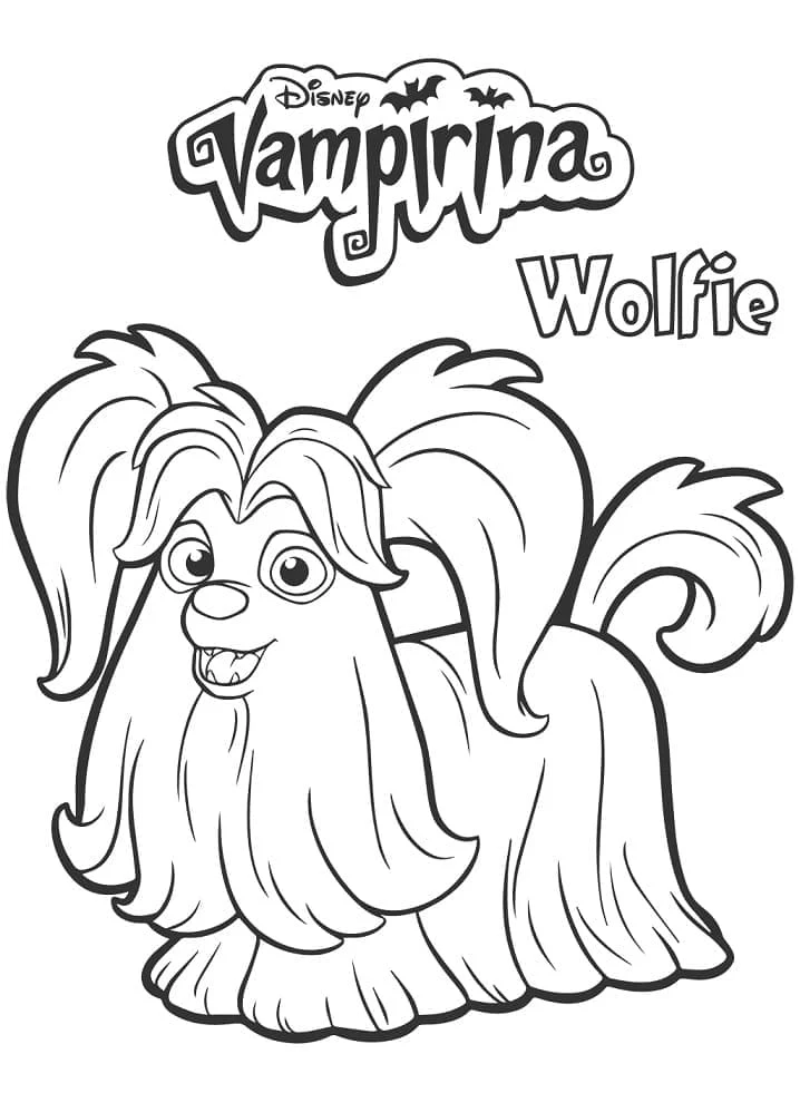 Disegno Wolfie il cane peloso di Vampirina da colorare