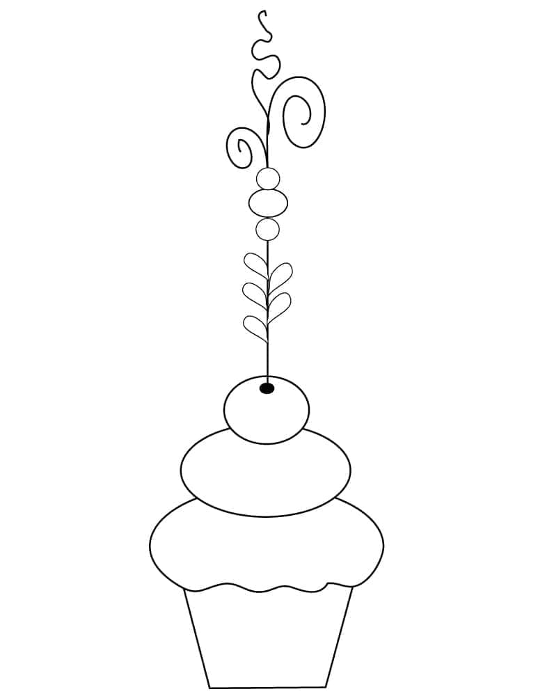 Disegno Cupcake con decorazione a spirale da colorare Disegno Cupcake con decorazione a spirale da colorare