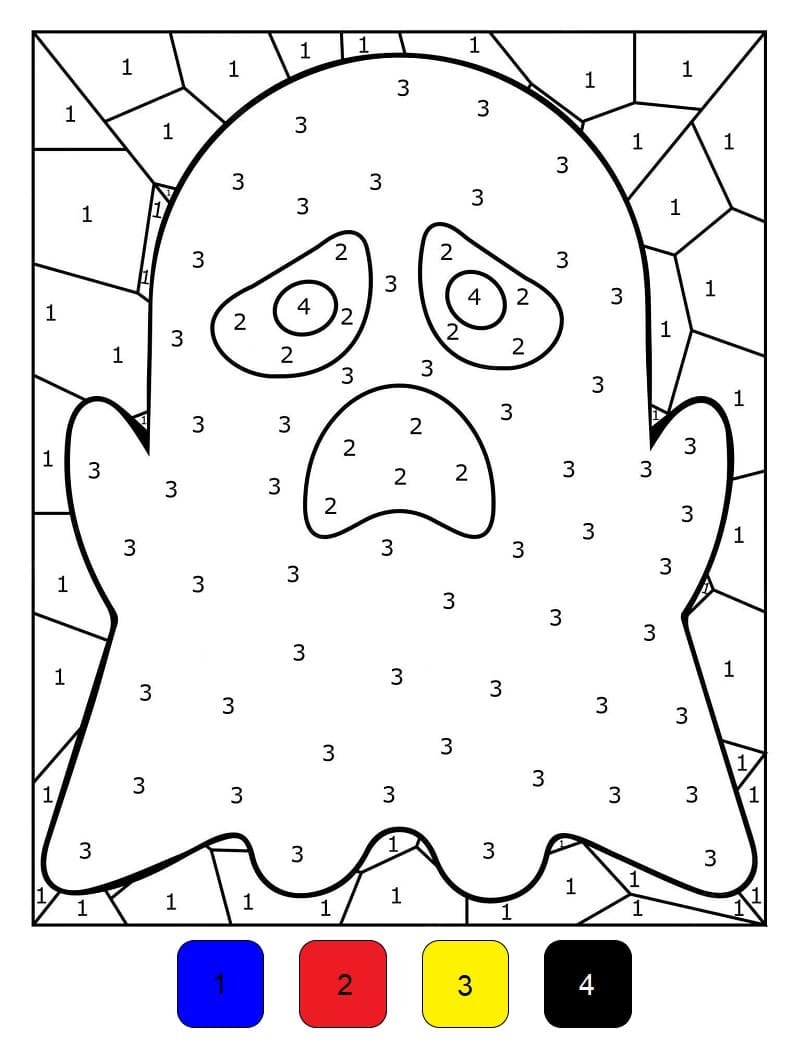 Disegno Fantasma triste da colorare con i numeri da colorare Disegno Fantasma triste da colorare con i numeri da colorare