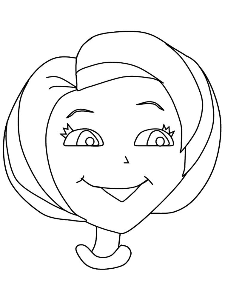 Disegno Mamma sorridente con capelli ondulati da colorare