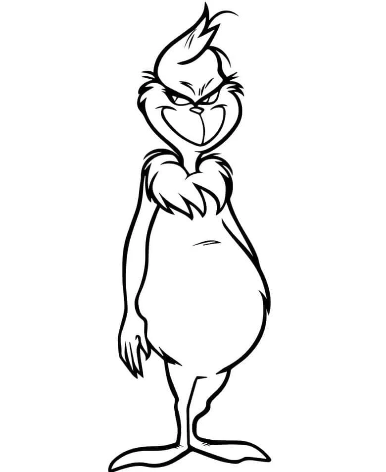 Disegno Grinch che sorride in modo malizioso da colorare Disegno Grinch che sorride in modo malizioso da colorare