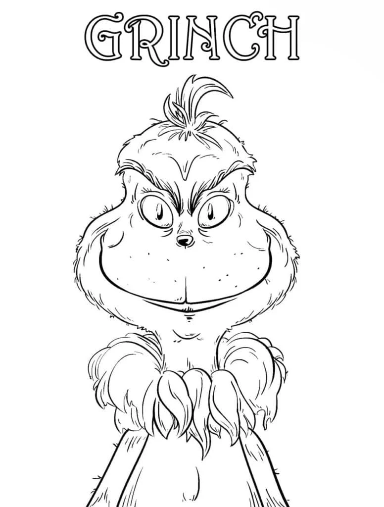 Disegno Grinch con sorriso malizioso da colorare Disegno Grinch con sorriso malizioso da colorare