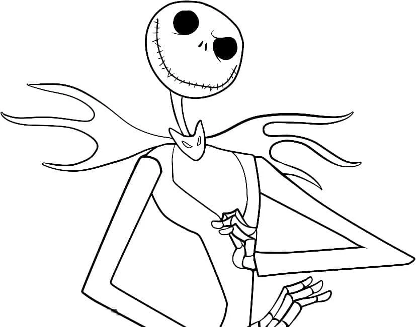 Disegno Jack Skellington con le braccia divaricate da colorare