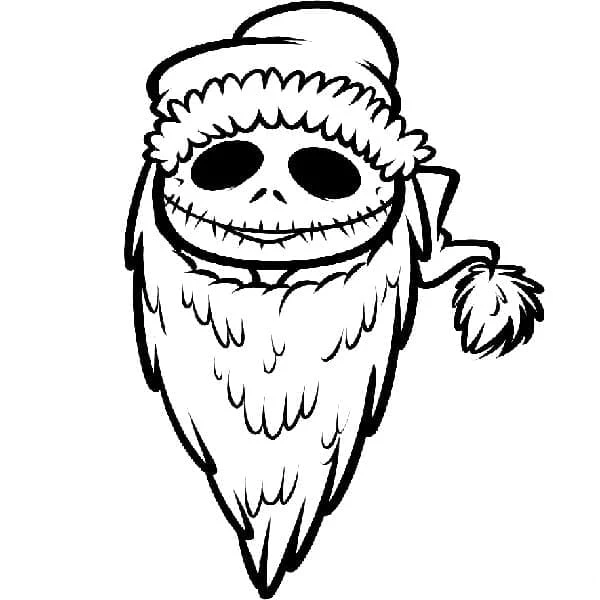 Disegno Jack Skellington travestito da Babbo Natale da colorare