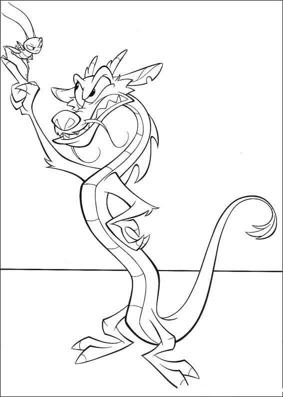 Disegno Mushu e Cri-Kee in posa da colorare Disegno Mushu e Cri-Kee in posa da colorare