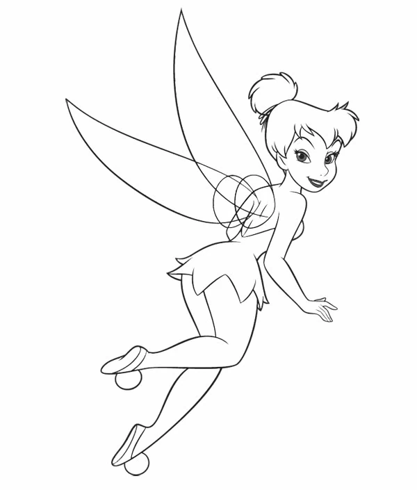 Disegno Tinker Bell che vola con grazia da colorare