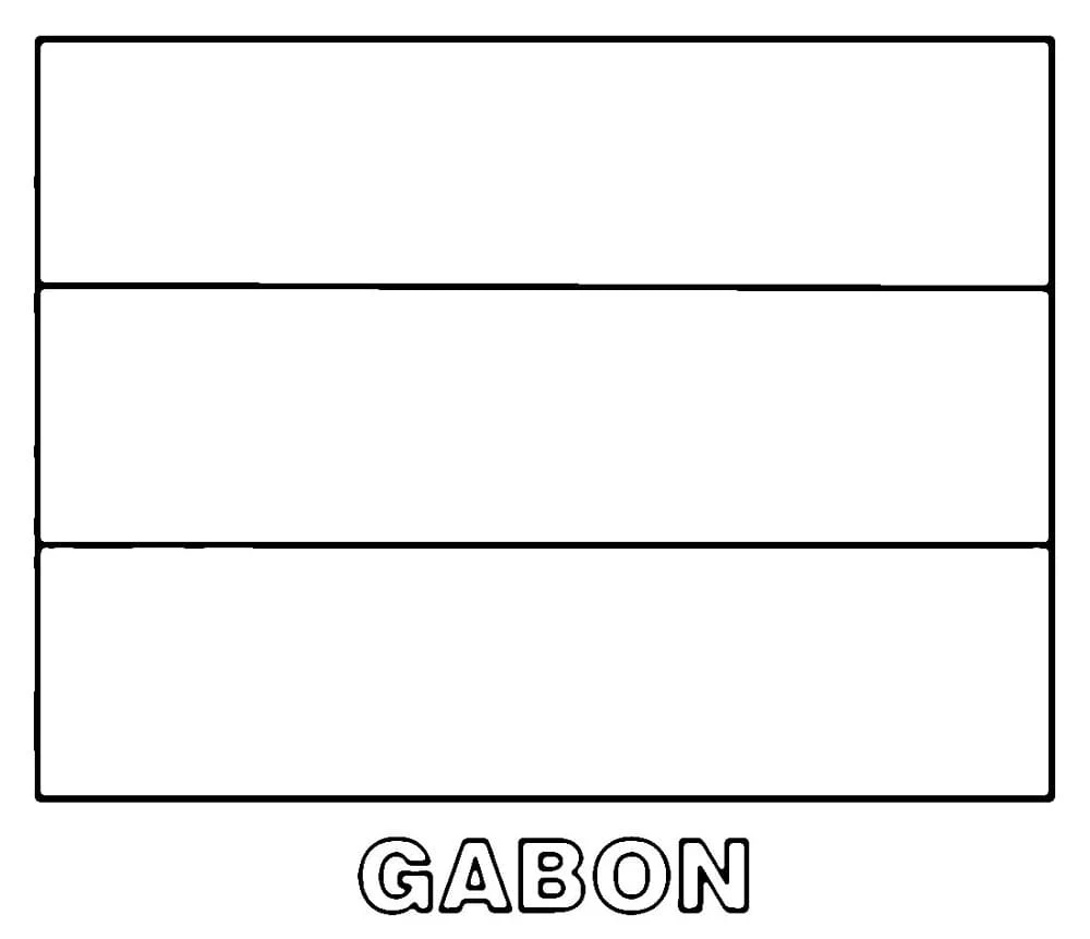 Disegno Bandiera del Gabon divisa in tre fasce da colorare Disegno Bandiera del Gabon divisa in tre fasce da colorare