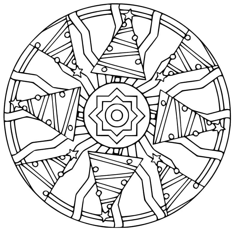 Disegno da colorare: Mandala di Natale (Mandala) #175373 - Pagine da Colorare Stampabili Gratuite