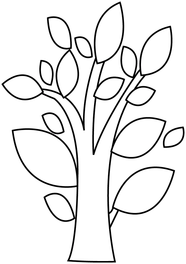 Disegno Albero con foglie stilizzate da colorare