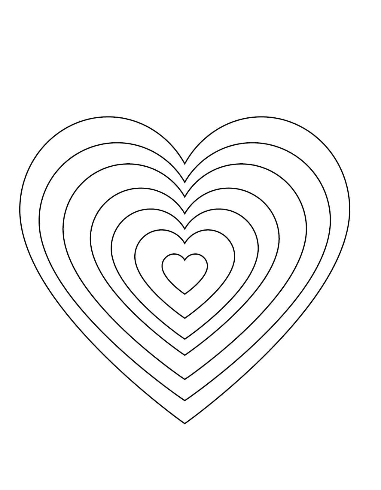 Disegno Arcobaleno a forma di cuore con fasce concentriche da colorare Disegno Arcobaleno a forma di cuore con fasce concentriche da colorare
