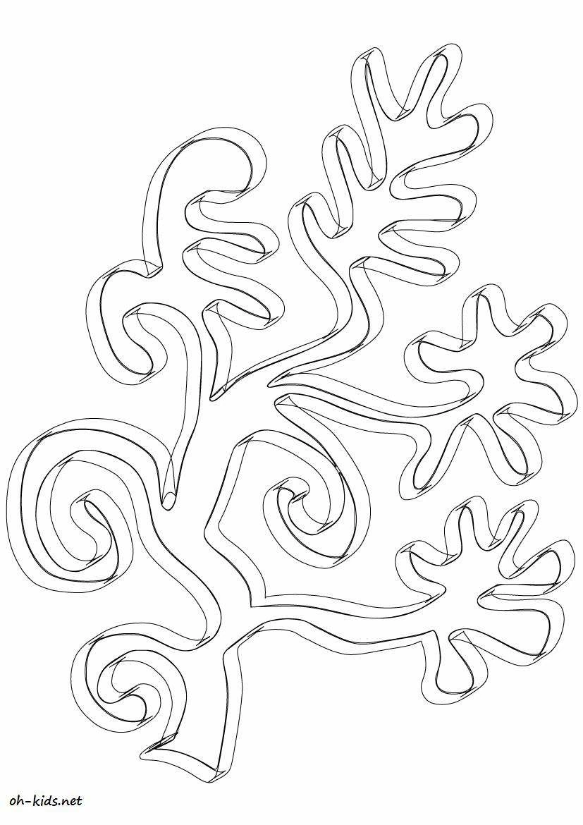 Disegno Ramo di corallo con punte arricciate da colorare