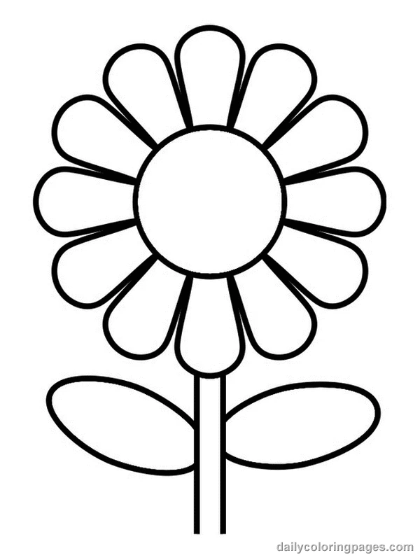 Disegno Fiore semplice con petali arrotondati da colorare