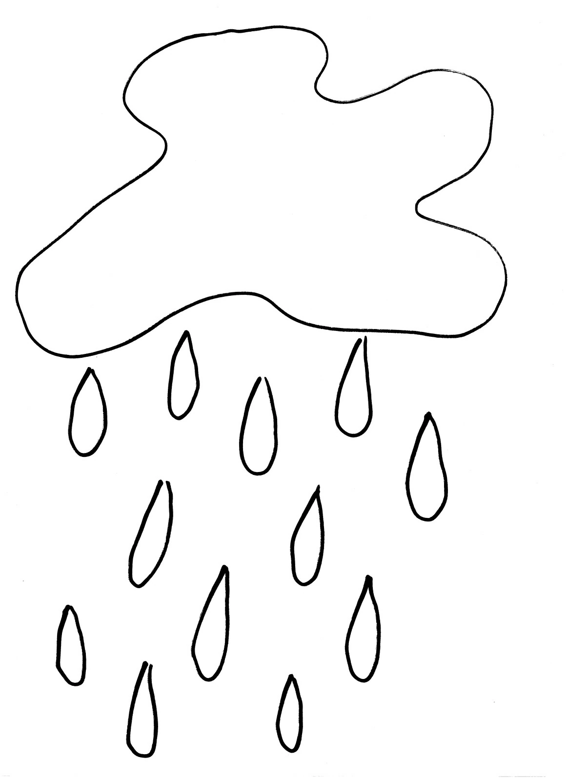 Disegno Pioggia che cade da una nuvola da colorare Disegno Pioggia che cade da una nuvola da colorare