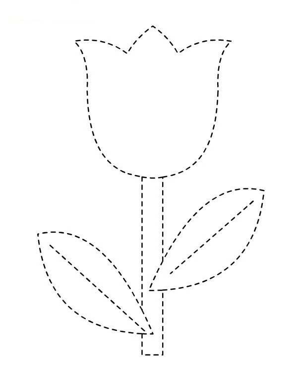 Disegno Tulipano con petali a punta semplici da colorare Disegno Tulipano con petali a punta semplici da colorare