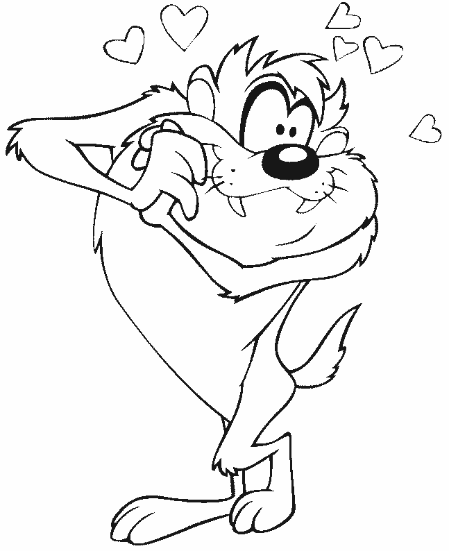 Disegno da colorare: Taz (Personaggi dei Cartoni Animati) #30991 - Pagine da Colorare Stampabili Gratuite