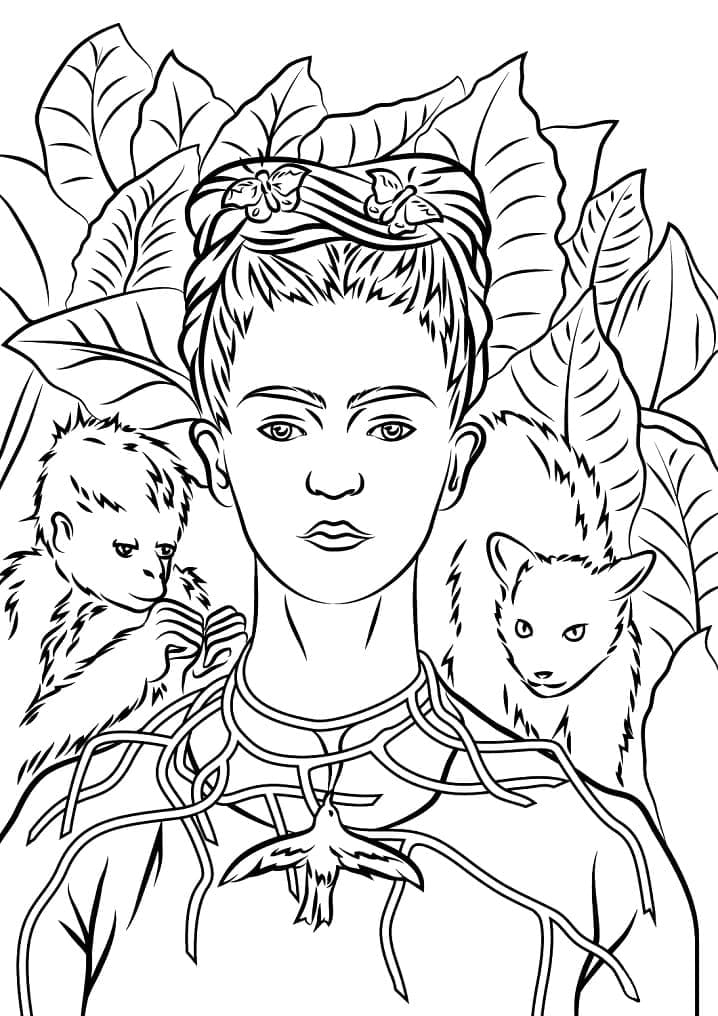 Disegno da colorare: Frida Kahlo (Persone famose) #173546 - Pagine da Colorare Stampabili Gratuite