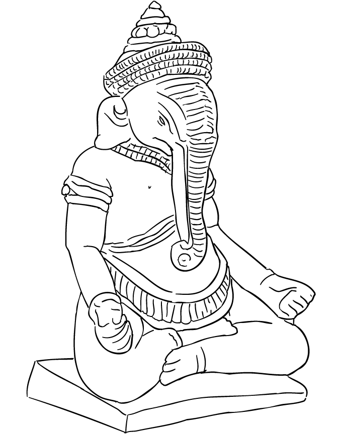 Disegno da colorare: Mitologia Indù: Ganesh (Religione e Mitologia) #96879 - Pagine da Colorare Stampabili Gratuite
