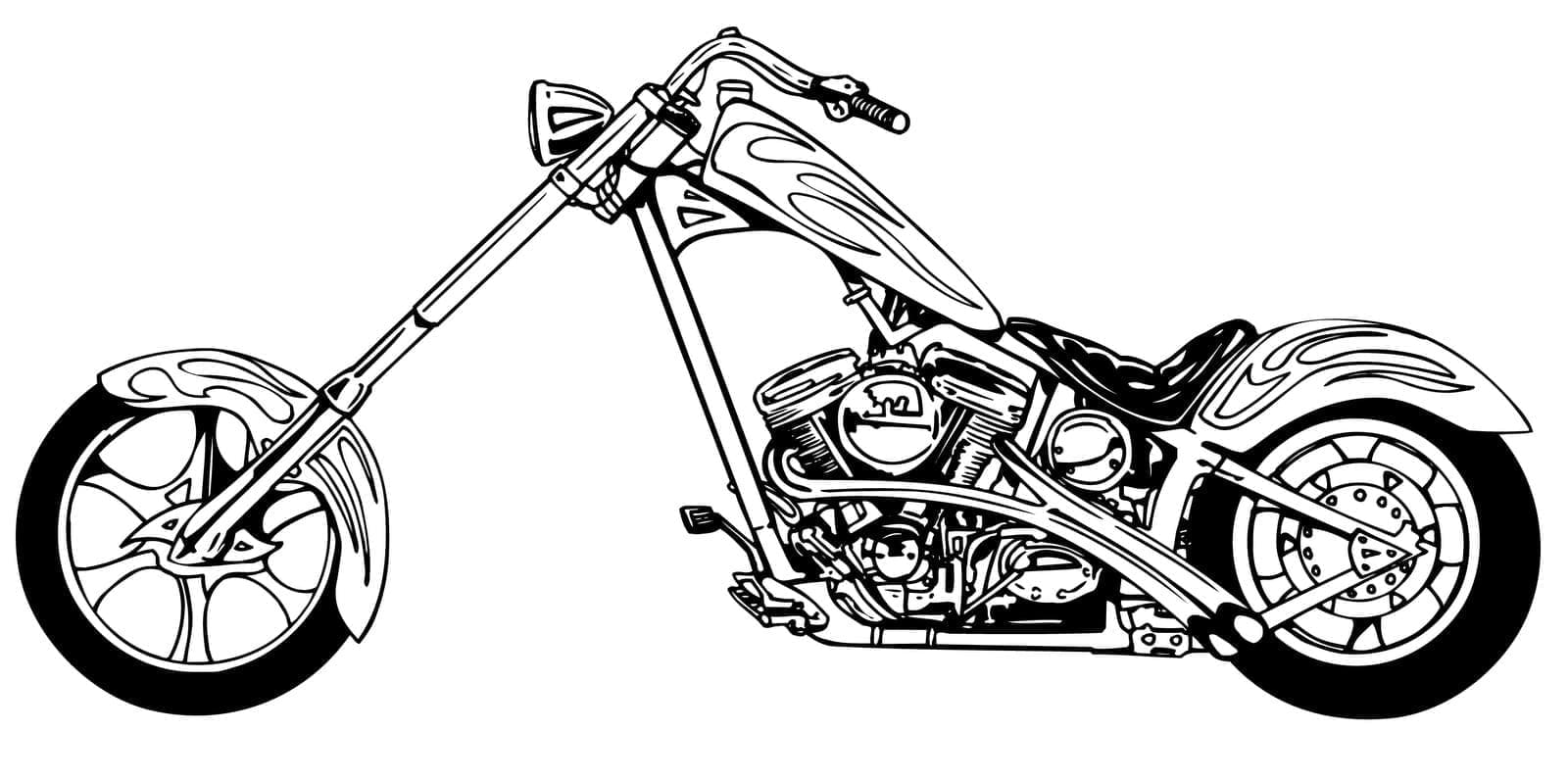 Disegno da colorare: Harley-Davidson (Trasporti) #210576 - Pagine da Colorare Stampabili Gratuite