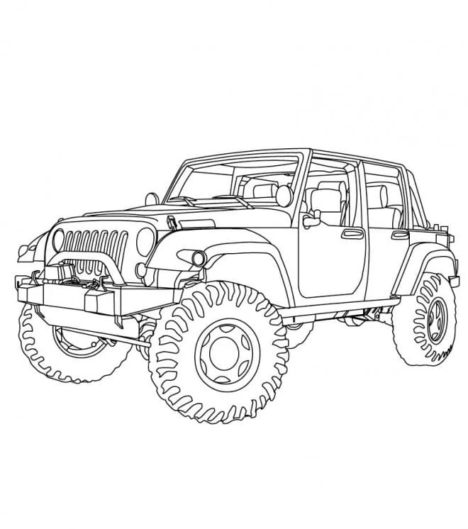 Disegno Veicoli 4x4 senza porte con barre antirollio da colorare Disegno Veicoli 4x4 senza porte con barre antirollio da colorare