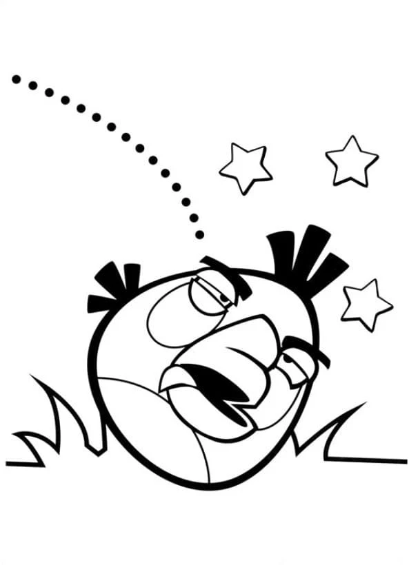 Disegno Angry Birds uccello che cade con stelle da colorare Disegno Angry Birds uccello che cade con stelle da colorare