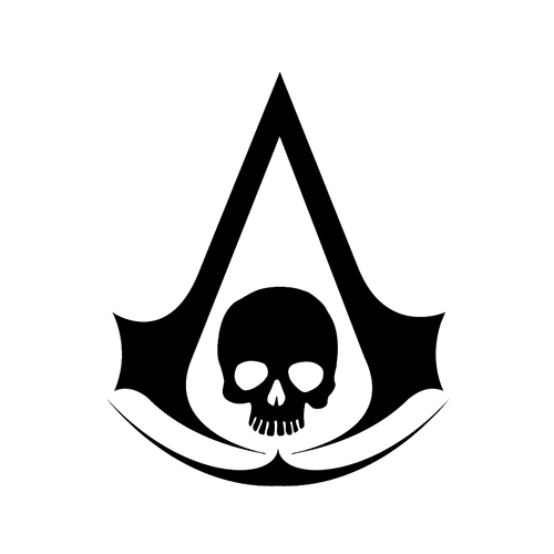 Disegno Assassin's Creed emblema Black Flag con teschio da colorare Disegno Assassin's Creed emblema Black Flag con teschio da colorare