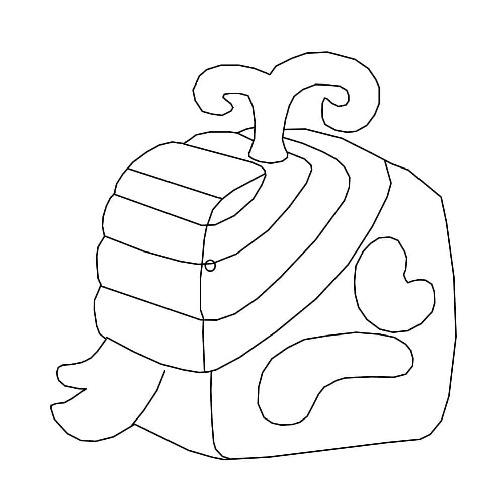 Disegno Blox Fruits frutto con gambo attorcigliato da colorare Disegno Blox Fruits frutto con gambo attorcigliato da colorare