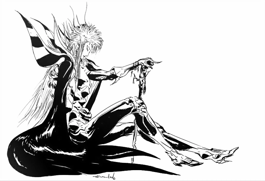Disegno Final Fantasy guerriero oscuro seduto con spada da colorare