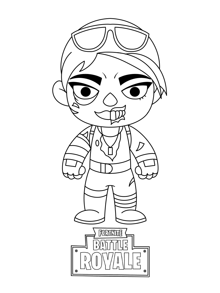 Disegno Fortnite skin zombie in piedi su una base da colorare Disegno Fortnite skin zombie in piedi su una base da colorare