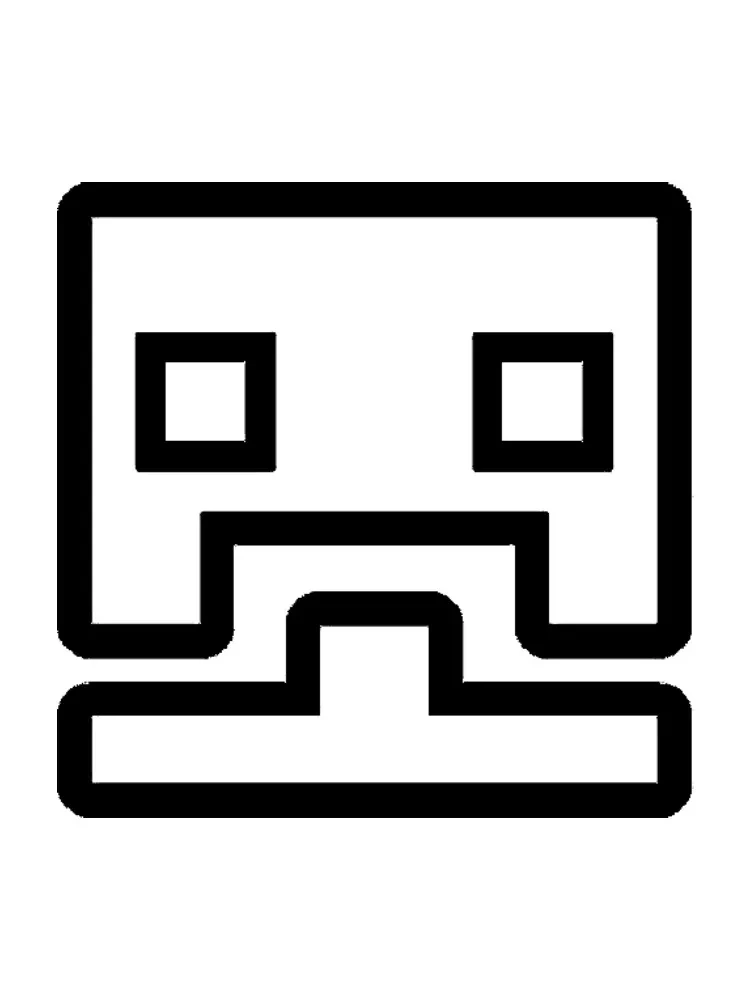 Disegno Geometry Dash volto quadrato pixelato da colorare