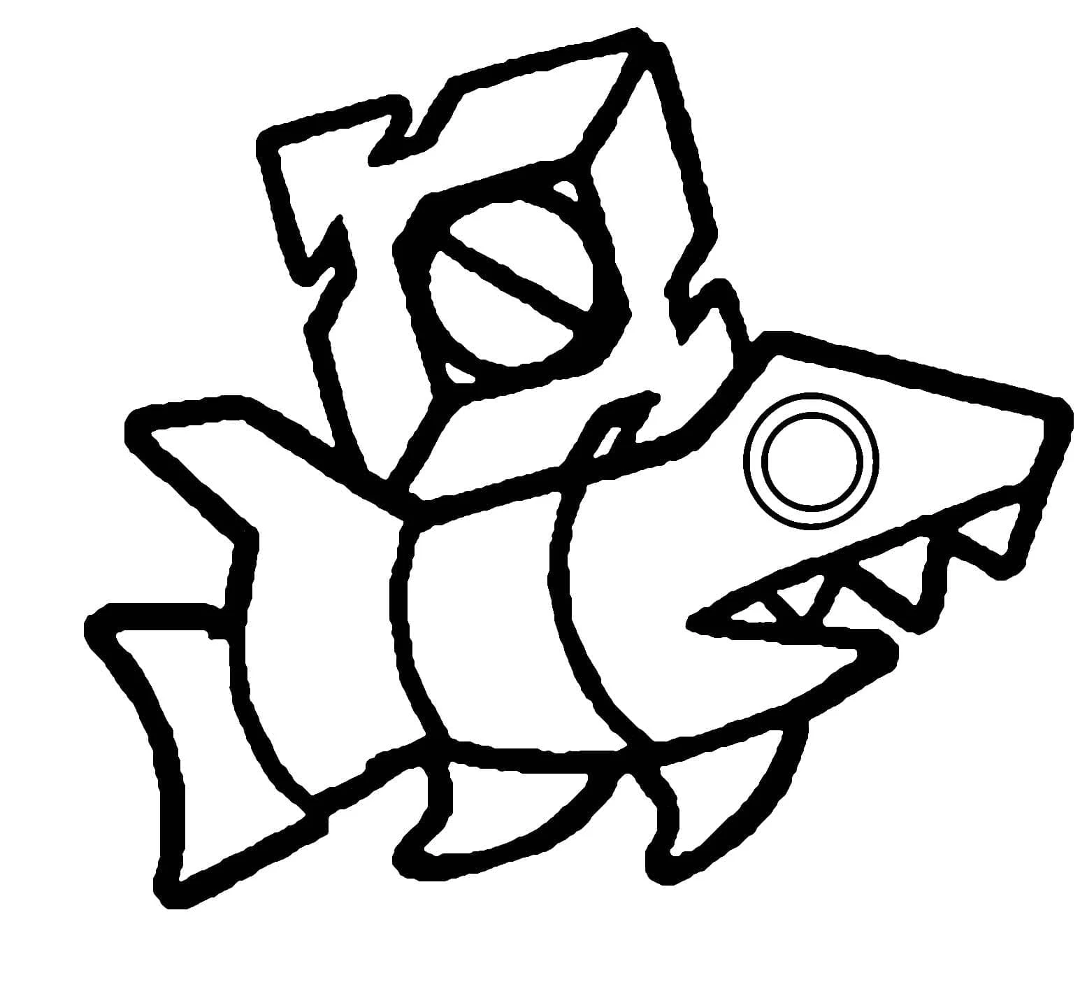 Disegno Geometry Dash creatura squalo da colorare