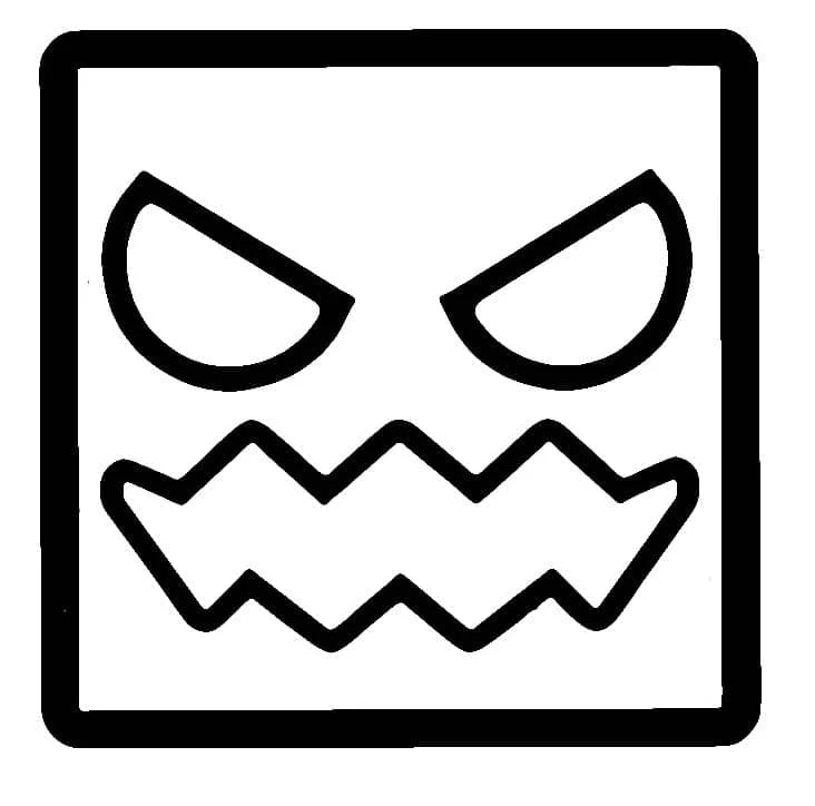 Disegno Geometry Dash faccia quadrata arrabbiata da colorare