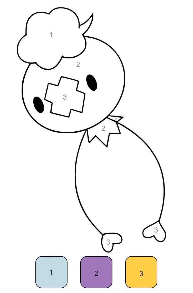 Disegno Magic Pokemon con corpo rotondo e ciuffo a nuvola da colorare Disegno Magic Pokemon con corpo rotondo e ciuffo a nuvola da colorare