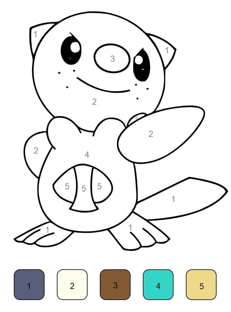 Disegno Oshawott colora per numeri da colorare Disegno Oshawott colora per numeri da colorare
