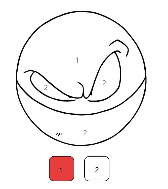 Disegno Voltorb colorazione magica a numeri da colorare Disegno Voltorb colorazione magica a numeri da colorare