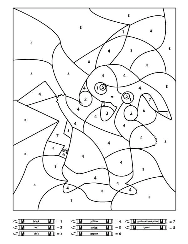 Disegno Pikachu disegno magico con numeri da colorare Disegno Pikachu disegno magico con numeri da colorare