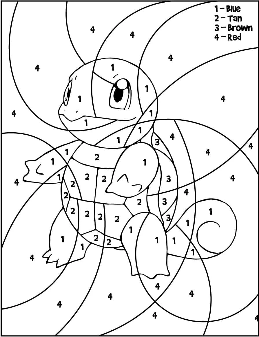 Disegno Magic Pokemon Squirtle da colorare per numeri da colorare Disegno Magic Pokemon Squirtle da colorare per numeri da colorare