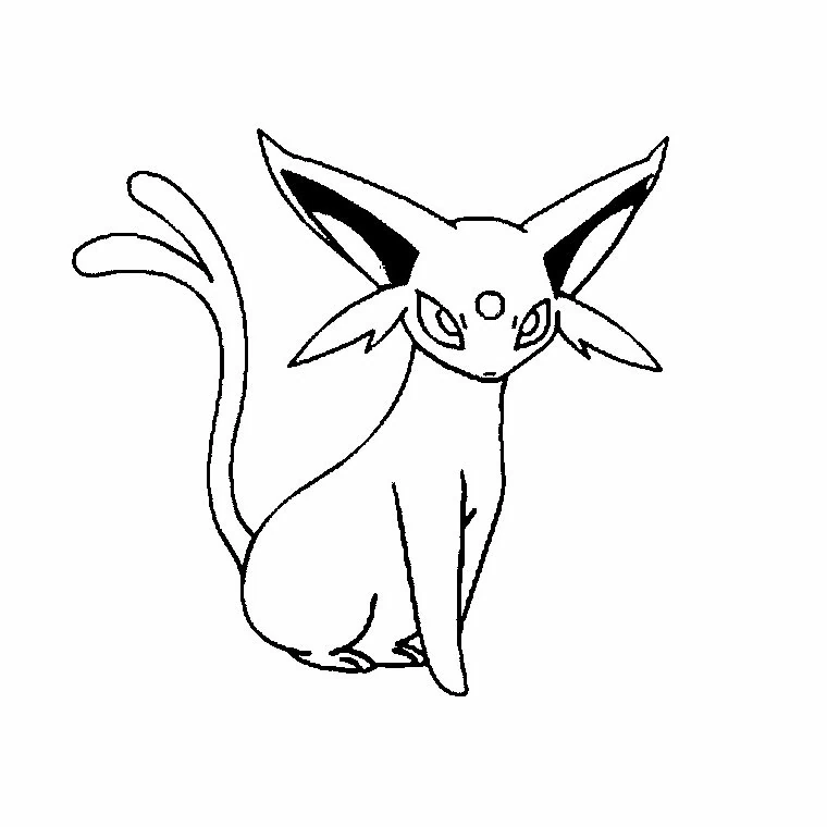 Disegno Espeon seduto tranquillamente da colorare Disegno Espeon seduto tranquillamente da colorare